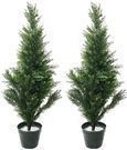 Lavish Home 34 Topiary Artificial Cedar Tree 2-Pack