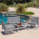 4-Piece Steel/Rattan Patio Set
