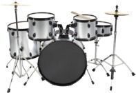 Best Choice 5 Pc. Complete Full Size Silver Drum Set