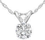 1/3ct Round Solitaire White Gold Diamond Pendant