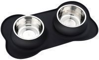 Stainless Steel Dog Bowl with No Spill Non-Skid Silicone Mat