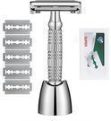 Oak Leaf Double-Edge Safety Razor with Stand
