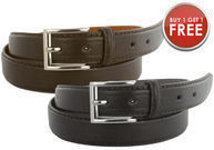 Men's Genuine Leather Dress Belt 2-Pack