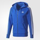 Adidas Essentials Men's Blue 3-Stripe Fleece Hoodie