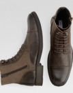 Joseph Abboud Marlon Brown Leather and Canvas Lace Up Boots