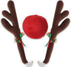 Reindeer Antlers & Red Rudolph Nose Car Costume