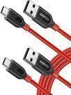 2-Pack 6' Anker PowerLine+ USB-C to USB A 2.0 Cables