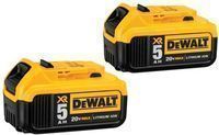 2-Pack DeWALT 20V Max XR 5.0Ah Lithium Ion Battery