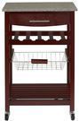 Linon Granite Top Espresso Kitchen Cart