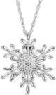 Snowflake Pendant w/ White Cubic Zirconia in
Sterling Silver